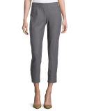 Washable Stretch-Crepe Slim Ankle Pants, Plus Size