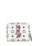 Rabbit Mini Zip Wallet, White/Multi