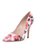 licorice floral pointed-toe pump, multi