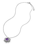 23mm Amethyst Starburst Pendant Necklace