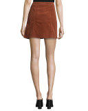 Tilda Corduroy Button-Front Miniskirt