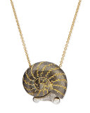 Snail Pendant Necklace with Diamonds