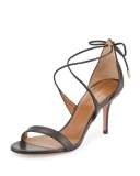 Linda Napa Leather 75mm Sandal, Black