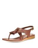 Rona Grand Tassel Thong Sandal, Brown