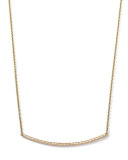 18k Gold Stardust Curved Stick Necklace with Diamonds