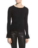 Anila Ruffled-Cuff Knit Top
