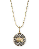 Lotus Medallion Necklace with Diamonds