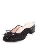 Faigel Sequin-Embellished Mule, Black
