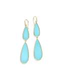 18K Rock Candy Double-Drop Turquoise Earrings