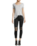 The Icon Ankle Coated Jeans w/Distressing, Masie