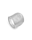 Lunaria Wide Diamond Ring in 18K White Gold, Size 7