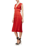 Sleeveless Plisse A-Line Dress, Windsor