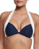 Cape Cod Push-Up Halter Swim Top, Navy