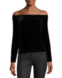 Kate Velvet Off-the-Shoulder Top