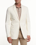 Soft Stretch-Cotton Sport Jacket, Light Beige
