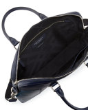 Barrow Slim Patchwork Leather Briefcase, Dark Navy