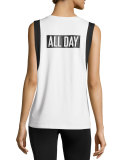 All Day Cutaway Tank Top, White