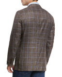 Moroccan Windowpane Sport Jacket, Beige