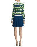 Zigzag Cropped Cardigan, Evergreen