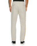 Classic Chino Trousers with Golden Passementerie Trim, Tan