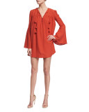Helen Bell-Sleeve Mini Dress, Spice