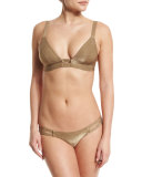 Neutra Metallic Strappy-Back Swim Top, Bronze