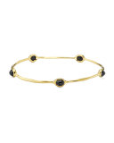 18K Gold Rock Candy 5-Stone Lollipop Bangle in Black Onyx