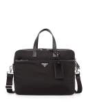 Multi-Zip Nylon Computer Case, Black (Nero)