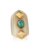 Mwamba Horn Ring with Turquoise