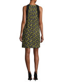 Sleeveless Daisy Cocktail Dress, Yellow/Multicolor