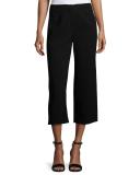 Finesse Crepe Cropped Pants, Black