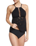 Sahara Palm Cyprus Tankini Swim Top, Black