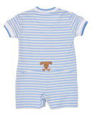 Striped Jersey Dog Shortall, Blue, Size 3-18 Months