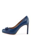 Pimpa C Leather Bow Pump, Pacific