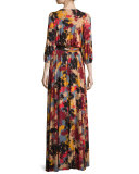 Ingrid Printed Tie-Waist Maxi Dress, Plus Size