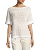 Haven Short-Sleeve Relaxed Woven Top, Multi