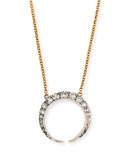 14K Gold Diamond Crescent Necklace