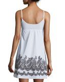 Antique-Lace-Print Microfiber Chemise