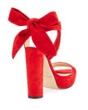 Kaytrin Suede 120mm Platform Sandal, Red