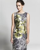Faith Sleeveless Floral-Print Jacquard Sheath Dress, Multi