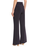 Paulette High-Waist Wide-Leg Pants, Navy