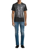 Sprayed Medusa Head Short-Sleeve Graphic T-Shirt, Red