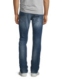 Safado Medium-Wash Straight-Leg Denim Jeans, Blue