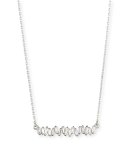 18K White Gold Diamond Baguette Necklace, 0.30 tdcw