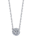 Mixed-Cut Diamond Ball Necklace in 18K White Gold