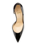 Iriza Patent Half d'Orsay Red Sole Pump, Black