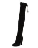 Kent Suede Over-the-Knee Boot, Black