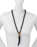 Black Onyx and Gold-Plated Horn Necklace