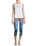 Tuxedo Printed Capri Athletic Leggings, Yellowstone
