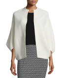 Open-Front Cape-Style Jacket, Ivory